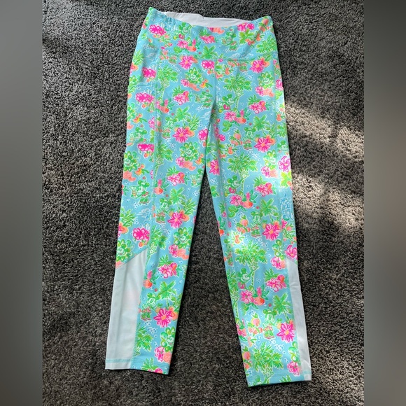 Lilly Pulitzer x Disney Leggings Women’s Med Lilly Loves Disney Blue Ibiza EUC - Picture 1 of 3